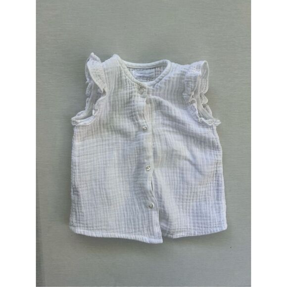 Mango Muslin Ruffle sleeve Botton front Baby Blouse size 12-18 months - Picture 1 of 3